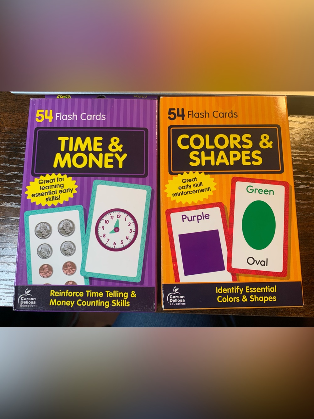 Flash Cards - Time & Money and Colors & Shapes - Educational Set